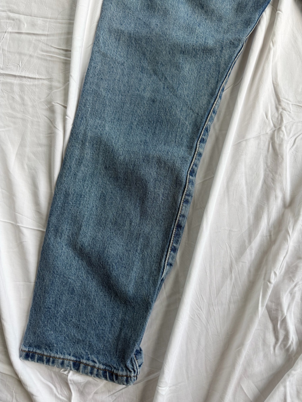 Levi’s Premium 501 Original Cropped Jeans W28 L28 Button Fly “Jokes on You”wash - Picture 10 of 13